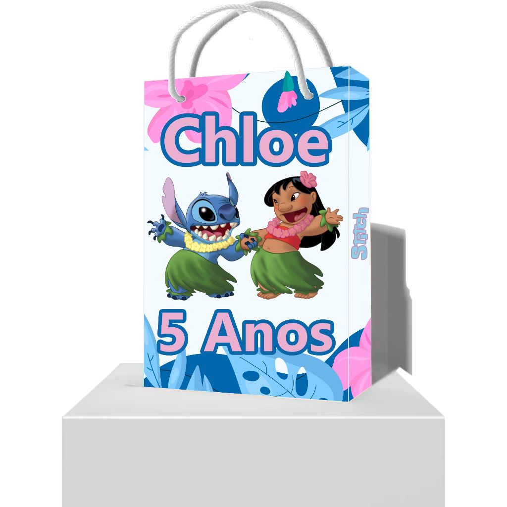 10 Sacolinha para Lembrancinha Lilo e Stitch - Sacola Personalizada Lilo e Stitch Festa Infantil