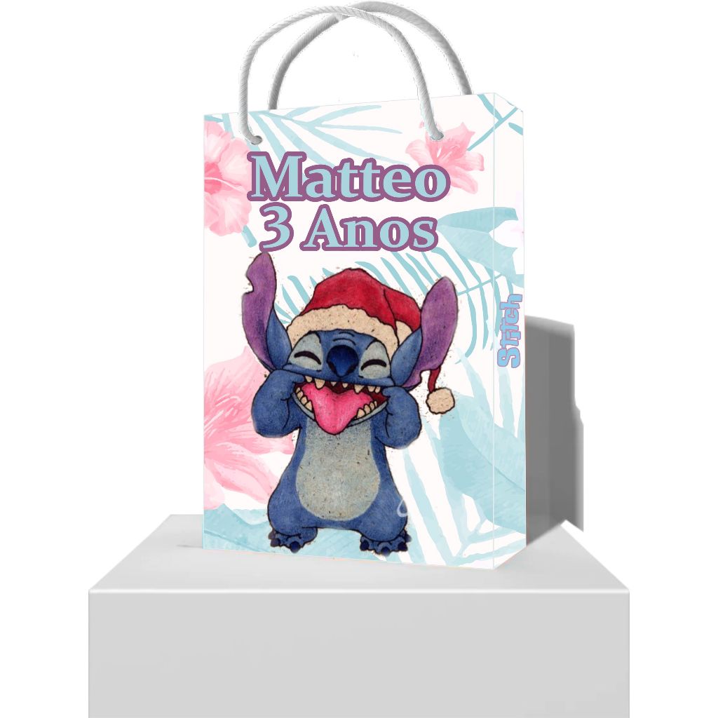 10 Sacolinha Stitch Personalizada Festa Aniversário Infantil - Sacolinhas para Lembrancinha Stitch