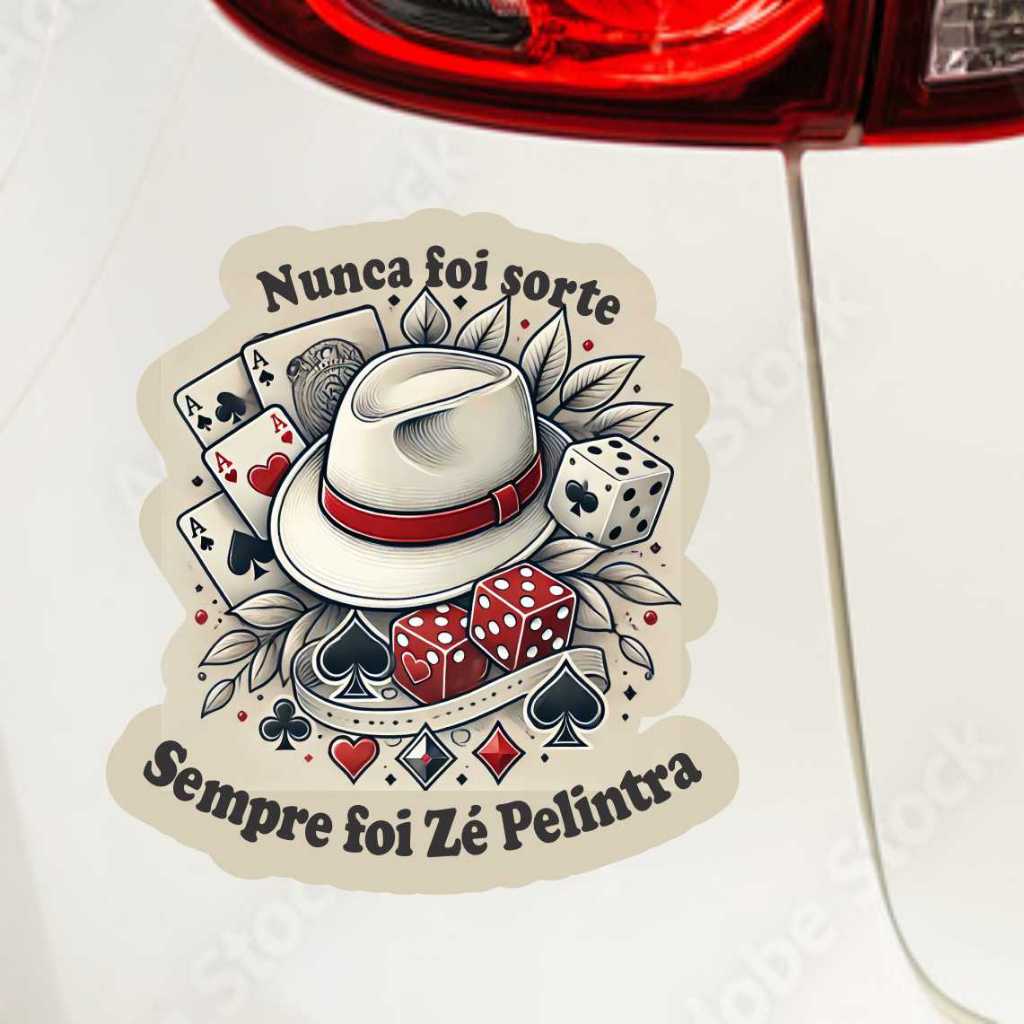 Adesivo Recortado – Zé Pelintra Com Escrita – 15x15cm Vinil Umbanda Candomblé Carro