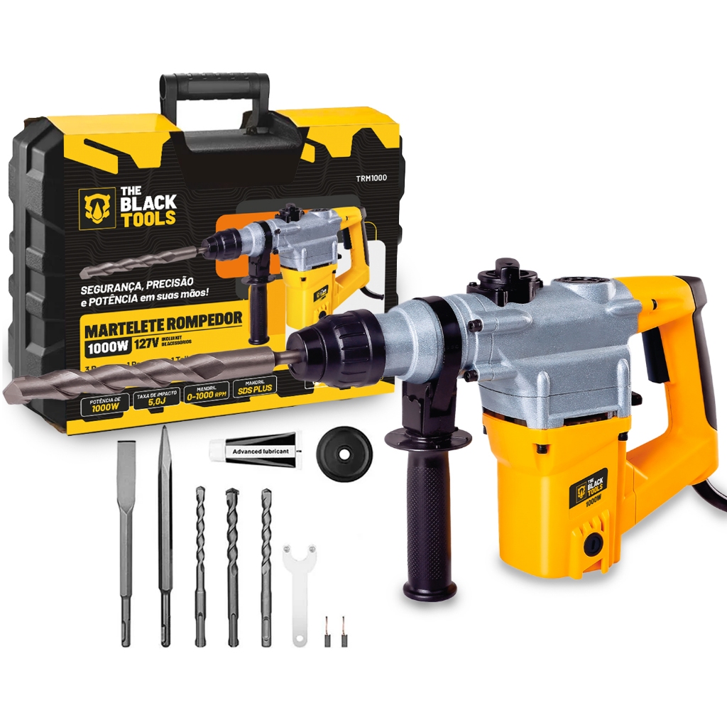 Martelete Perfurador Rompedor Profissional Sds Plus 1000w The Black Tools em Oferta na Shopee