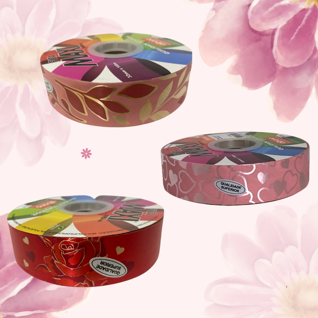 Fita Para Laço 32x100M Albano Decorada em Oferta na Shopee