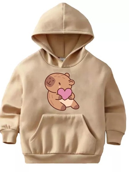 Blusa Moletom com Capuz Infantil Capivara Fofinha Infantil Capivara Baby Infantil Moletom Capivara Infantil