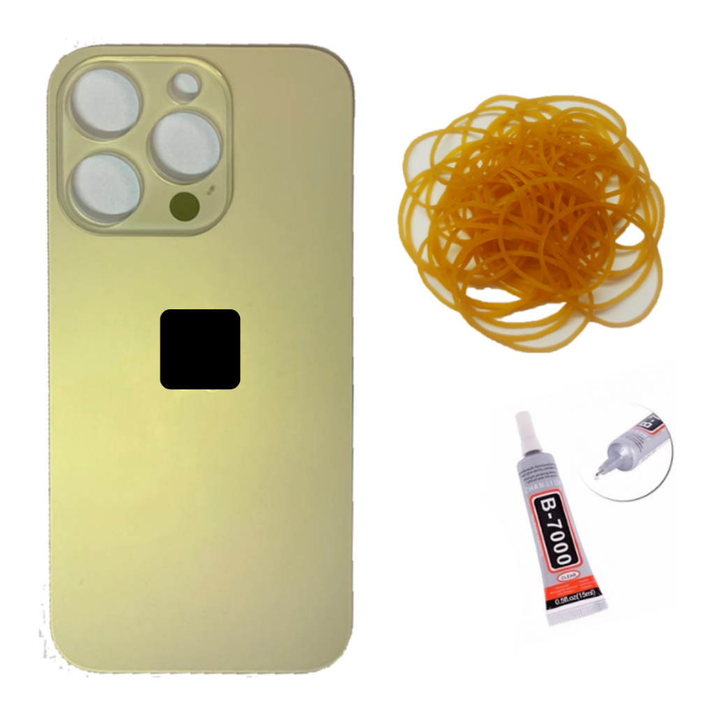 Tampa Traseira De Vidro Compatível iPhone 14 Pro Max Maça Espelhada Vidro Elástico Cola 15ml