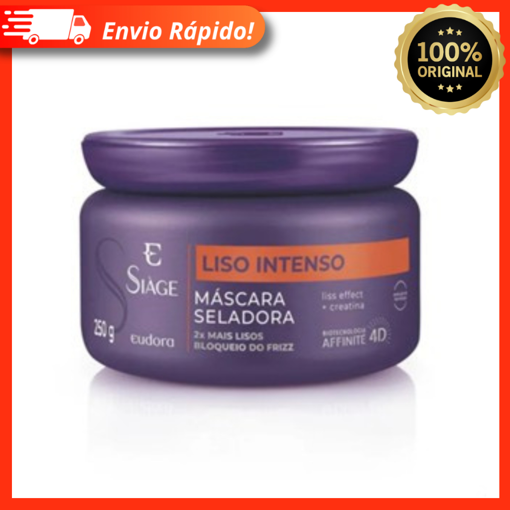 Máscara Capilar Siàge Liso Intenso Cabelos Hidratados Macios Sem Frizz e Alinhados 250g - Eudora