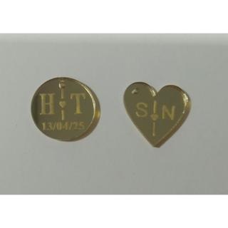 Tag 2 cm - Iniciais do Casal em Acrílico em Oferta na Shopee