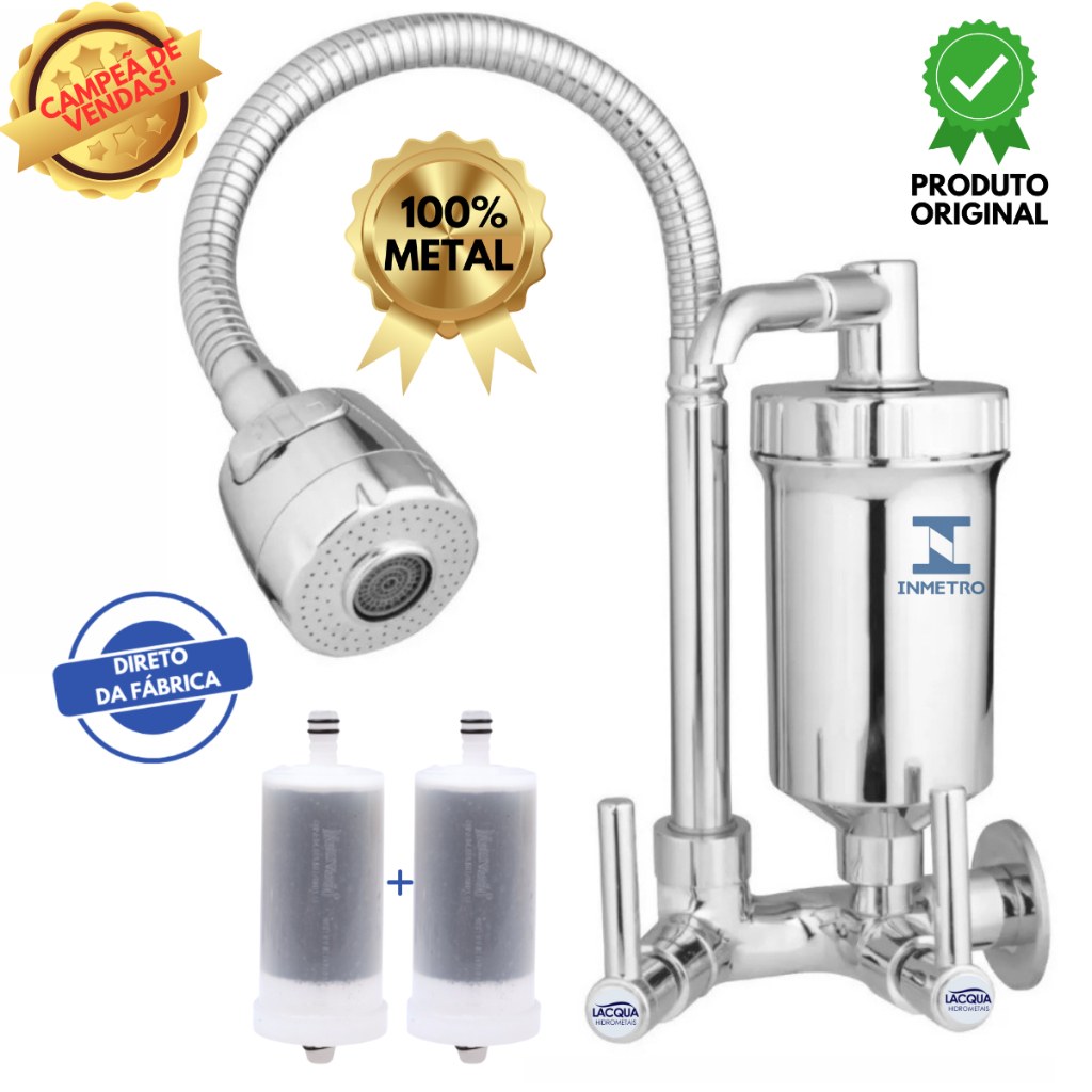 Torneira Filtro Cozinha Gourmet Parede De Metal 100% Luxo