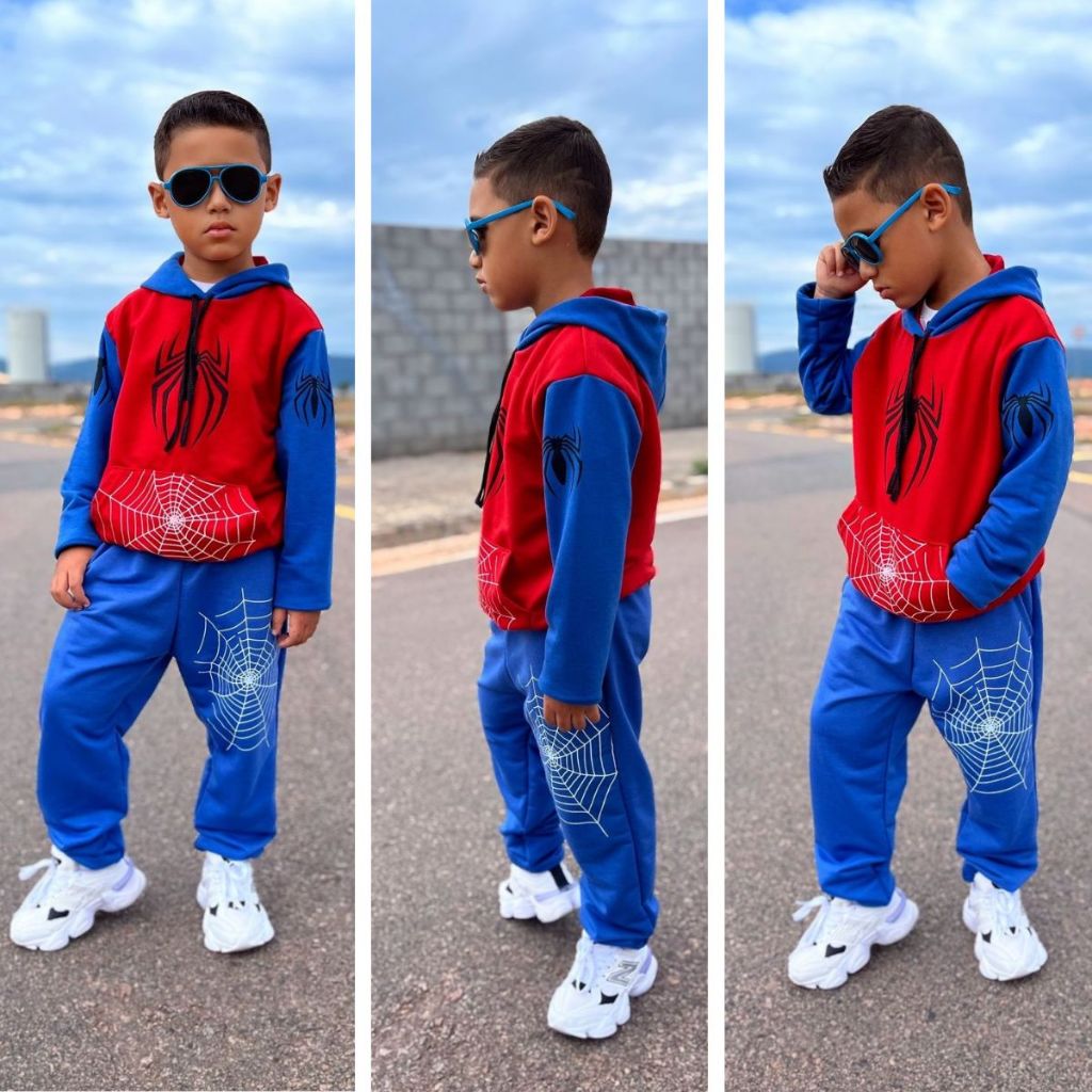 Conjunto De Moletom Infantil Personagens Tematico Do Homem - Aranha Roblox