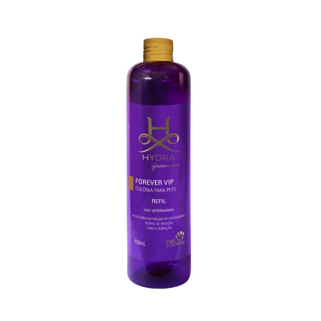 Colônia Pet Society Hydra Groomers Forever Vip Cachorro Gato 450mL Refil