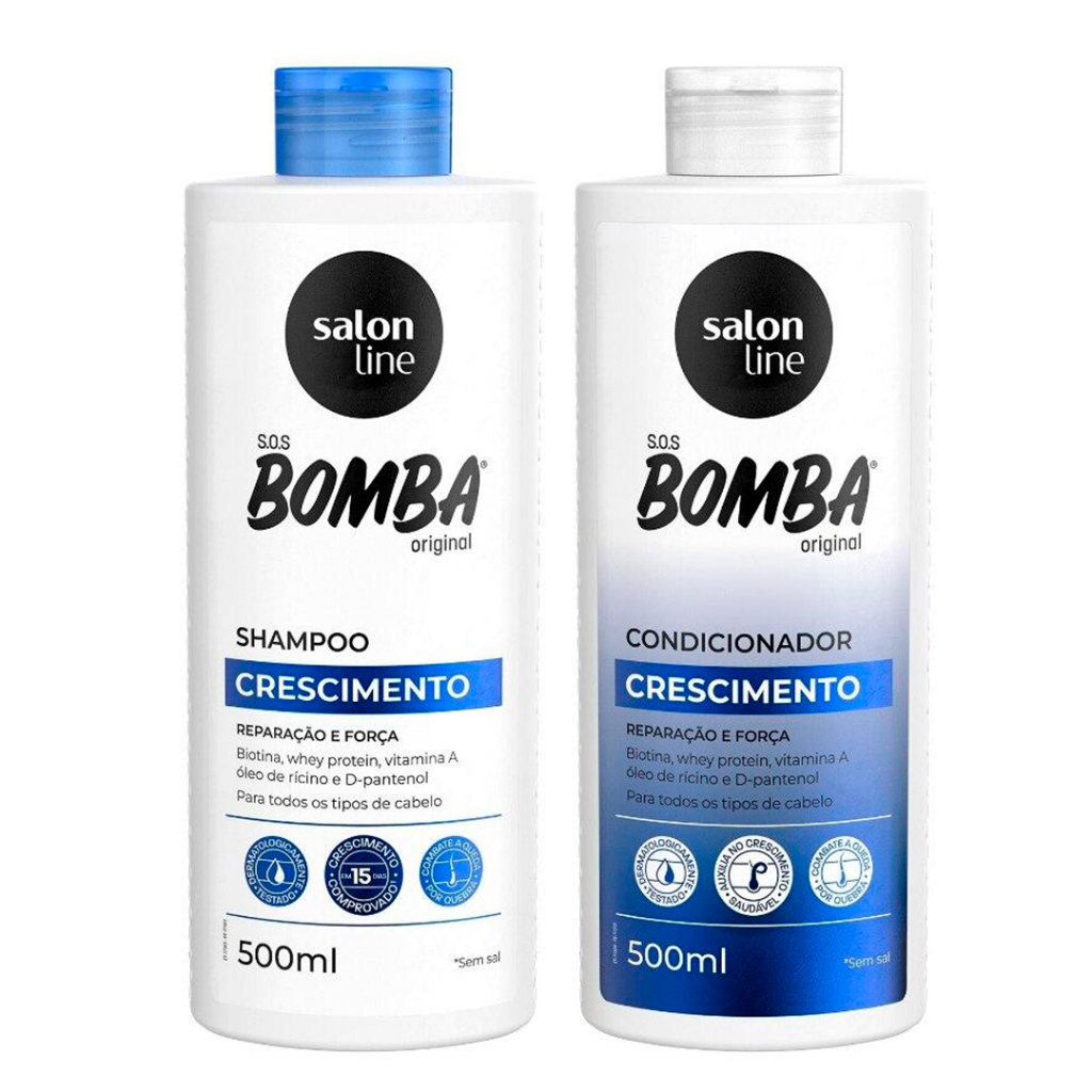 Kit Shampoo e Condicionador SOS Bomba Original 500ml Salon Line