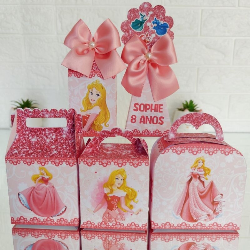 Kit Caixinhas Princesa Aurora - Lembrancinhas Personalizadas | Mimos | Kit Festa | Personalizados (PEGUE E MONTE)