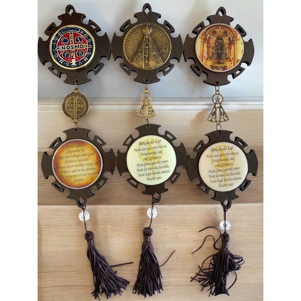 Adorno Porta MDF Resinado Metal São Bento - Nossa Senhora Aparecida - São Jorge e outros Santos Católico em Oferta na Shopee