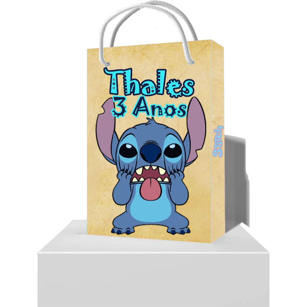 10 Sacolinhas Surpresa para Lembrancinha Stitch - Sacolinhas Personalizadas Tema Stitch