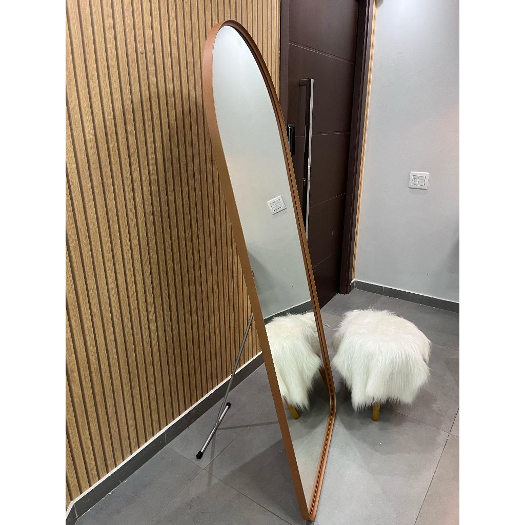 Espelho Base Reta 150x60cm 170x70cm Corpo Inteiro Com Suporte de Chão Moldura Alumínio Sal...