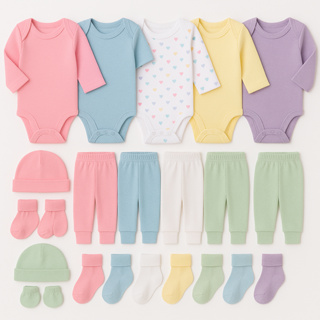 Kit enxoval bebê 17 peças menina menino unissex algodão em Oferta na Shopee