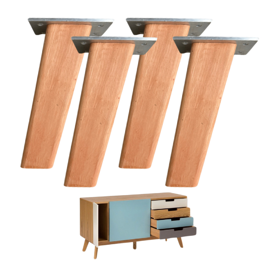 Kit c/4 Pé retrô para móveis 20cm com base pé palito rústico de madeira eucalipto em Oferta na Shopee