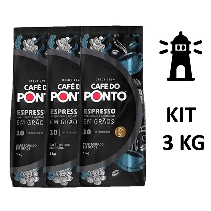 Café em Grãos Café do Ponto 1kg - KIT  com 3 Unidades - Café do Ponto em Oferta na Shopee