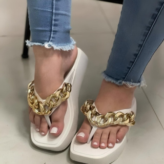 Chinelo Feminino Plataforma Corrente em Oferta na Shopee