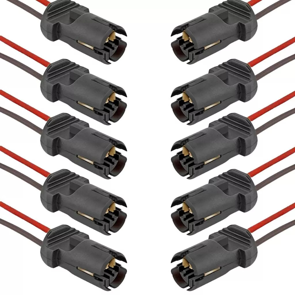 Kit 10 Soquete T10 Pingo Com Chicote W5w 12/24V