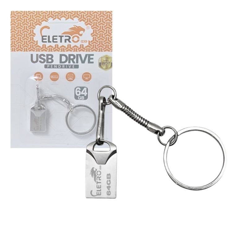 - Pendrive Chaveiro 16GB, 64GB, 128GB ,32GB, 4GB, 8GB Unidade Flash USB de Alta Velocidade  EL-AU-64