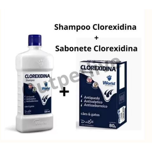 Shampoo Clorexidina 500ML + Sabonete Clorexidina Dug’s World Veterinaria