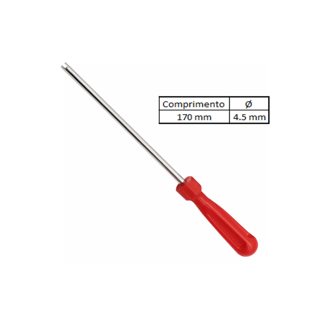 Ferramenta Chave Fenda para Sacar Núcleo Tarraxa da válvula pneu 170mm