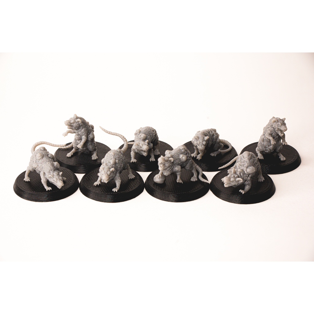 Miniaturas RPG Plague Giant Rats Ratos Gigantes (8 peças)