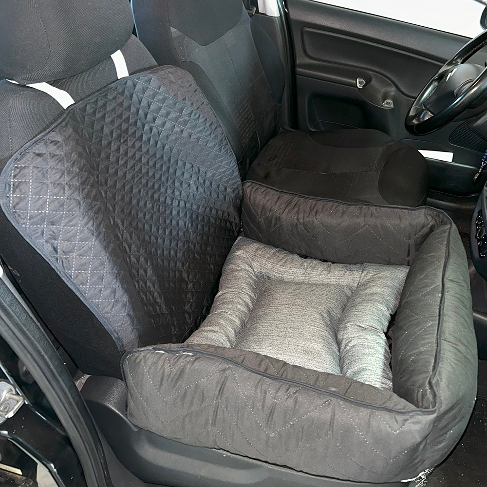 Kit 2 Peças Cama Pet e Capa Protetora 2 em 1 para Assento Traseiro Veicular Pequeno com Colchonete Toddy Impermeável