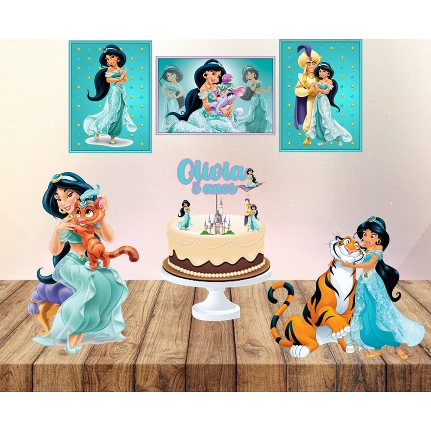KIT FESTA SÓ UM BOLINHO TEMA JASMINE - ANIVERSÁRIO, MESVERSÁRIO, DECORAÇÃO, KIT ANIVERSÁRIO, KIT DECORAÇÃO