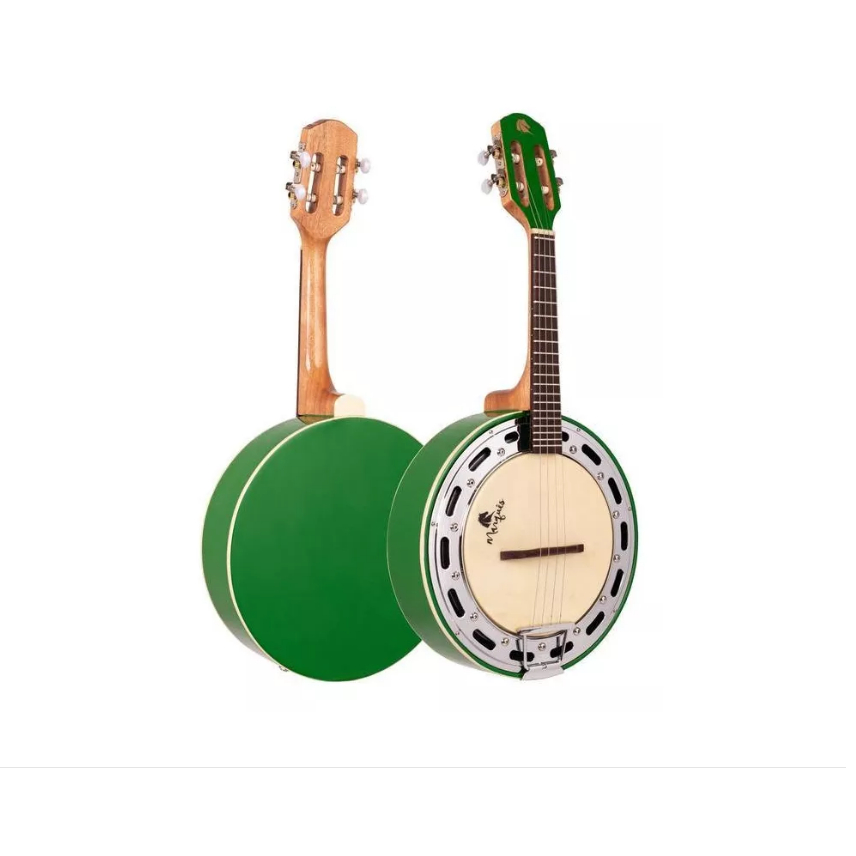 Banjo Marquês Pintado Verde com Aro Cromado Passivo BAJ-88GREL com Bag