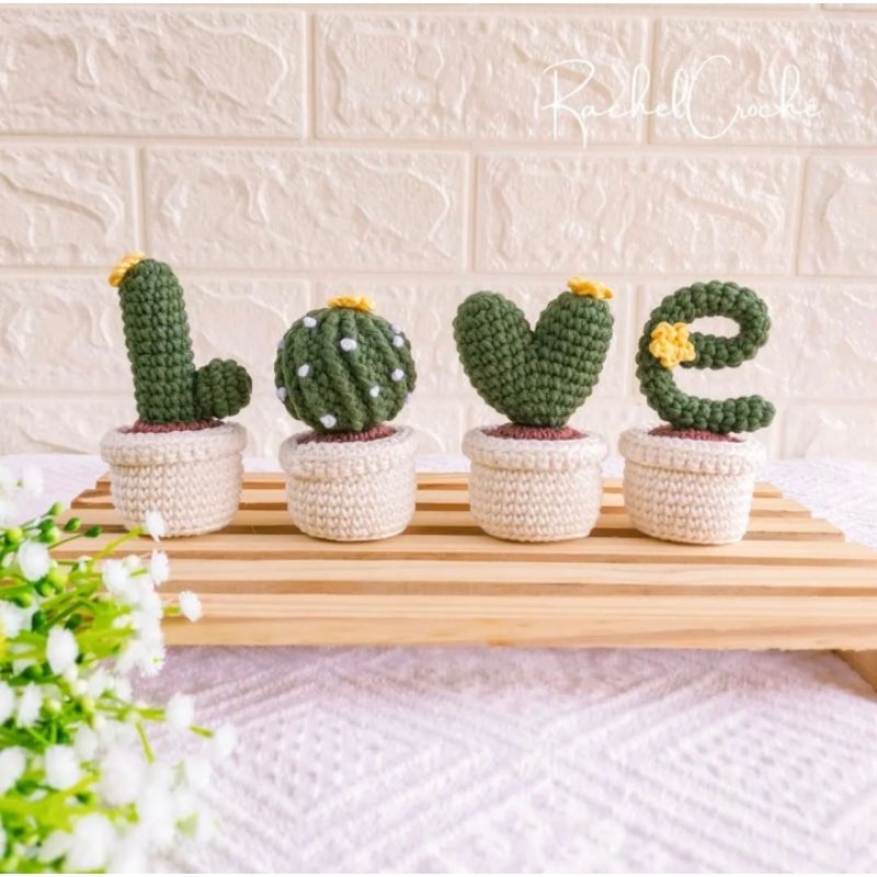 vasinho cacto love amigurumi/croche