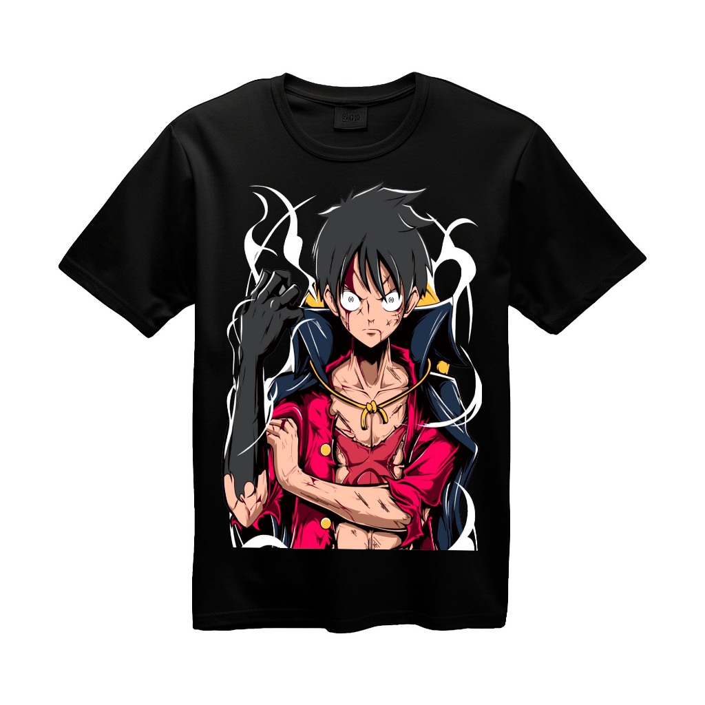 Camiseta Estampada Anime One Piece Luffy Chapéu De Palha Gear Foce Haki Furuto Rei Dos Piratas