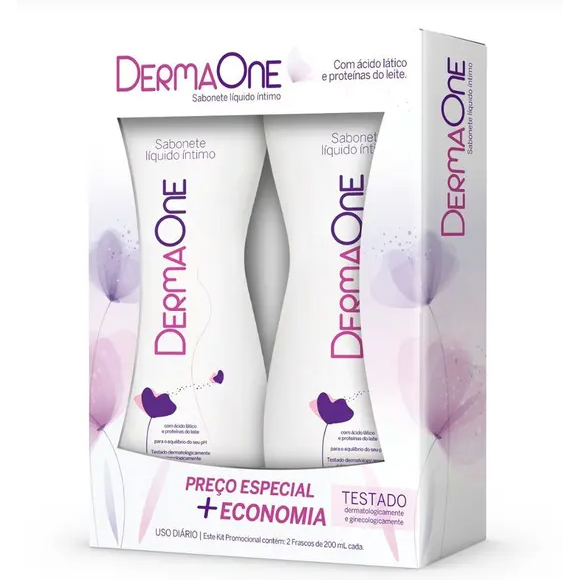 DermaOne Sabonete Líquido Íntimo Cimed 2 frascos de 200 ML cada.