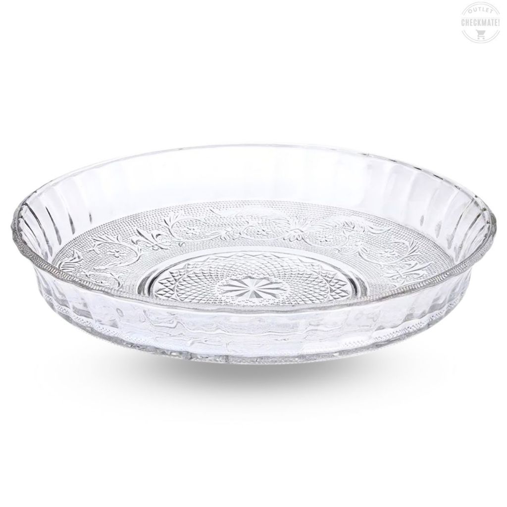 Travessa de Vidro Borda Alta Prato 30 cm 2.4 Litros Design Sofisticado Ideal Para Sobremesas Tortas Massas e Saladas