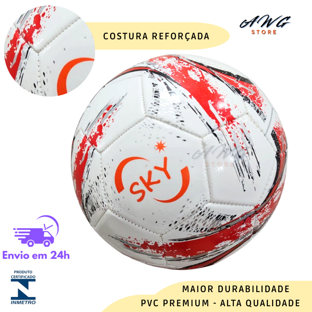 Bola de Futebol Capotão Costurada Reforçada Bola Colorida Tamanho Oficial