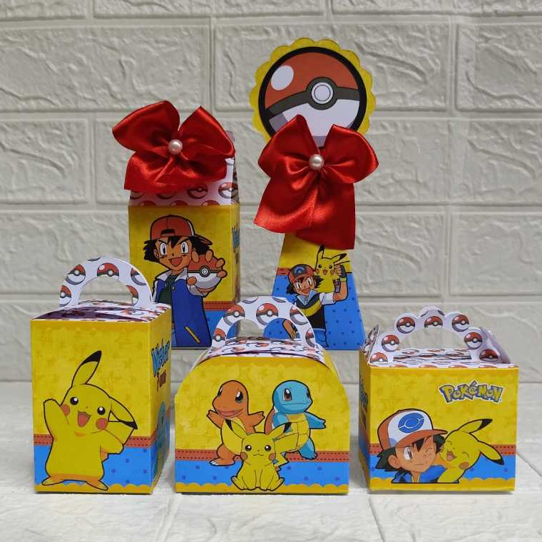 Personalizados pokémon (PEGUE E MONTE) / Kit Festa de Caixinhas Personalizadas / Lembrancinha e Mimos/ festa de menino