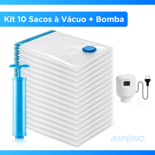 Kit  Saco a Vácuo Mala Viagem  Organizador Sacos Para Roupas Edredom  Mais Espaço