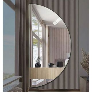 Espelho Meia Lua Organico 120X60CM Lapidado Corpo Inteiro Belo C/ SUPORTE (MEIA LUA)