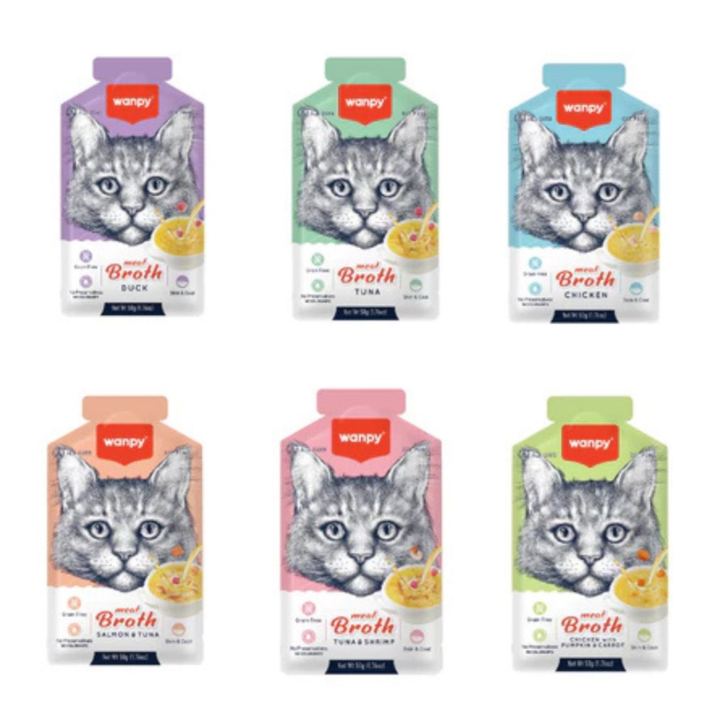 Wanpy Caldo Sopa Caldinho Alimento Úmido Petisco Para Gatos 50g