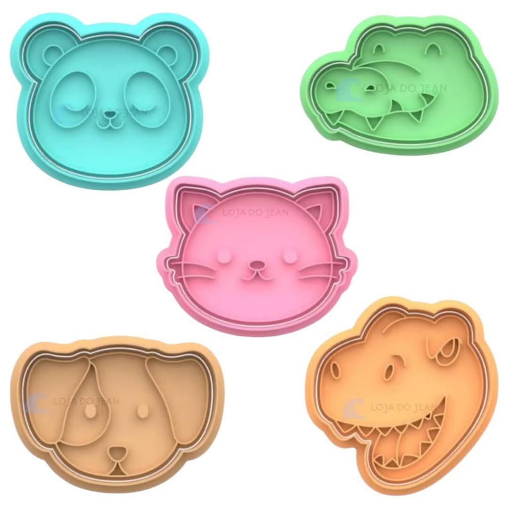 Kit 5 Cortador Marcador Floresta Animais Safari Cookie Americana em Oferta na Shopee