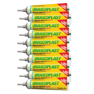 Kit 10 Cola de Contato BRASCOPLAST 75g | Alta Fixação para Sapateiro e Artesanato - BRASCOLA em Oferta na Shopee