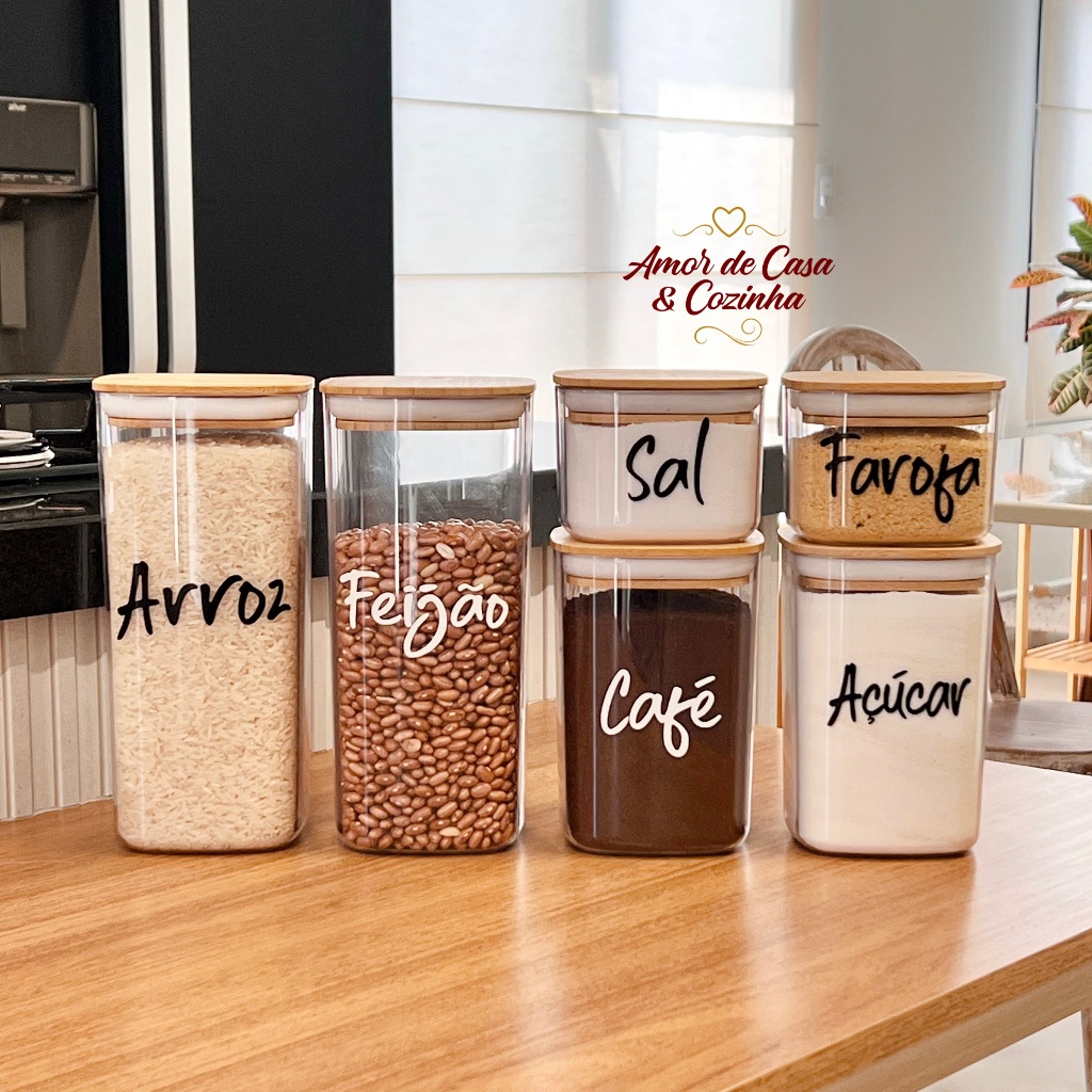 KIT POTES PERSONALIZADOS SEAL ESPECIAL BAMBU 6 UN