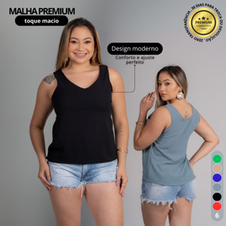 Kit 2 Blusas Feminina Alça Larga Duna Social Básica, Elegante e Versátil