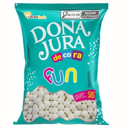 Granulado Comestíveis Decora Fun Confeito Sprinkles Pérola 50g Cacau Food