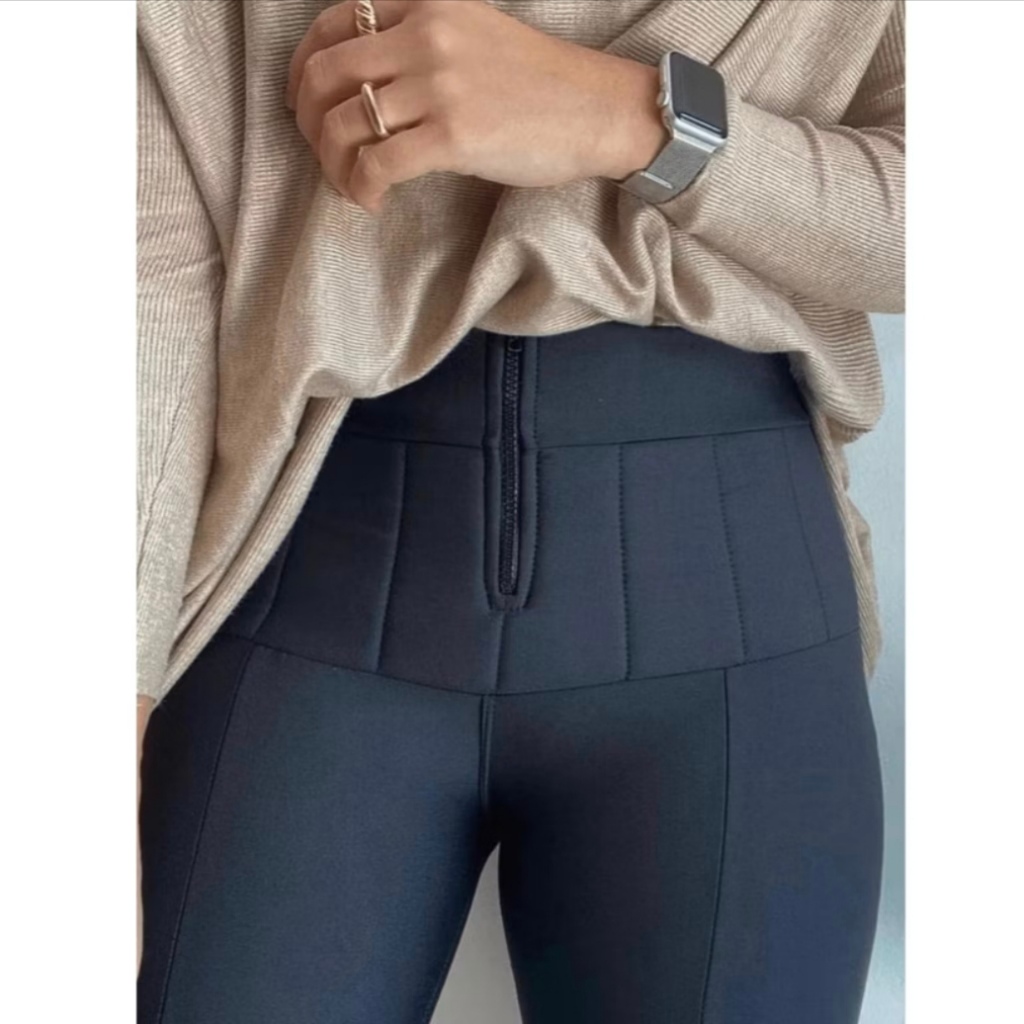 Calça Lipo Tecido Suplex Power Legging Com Sinta Modeladora