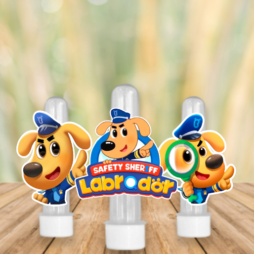 Aplique Simples DETETIVE LABRADOR  – Lembrancinhas Divertidas para Sua Festa! 6x4 cm - Sortidos