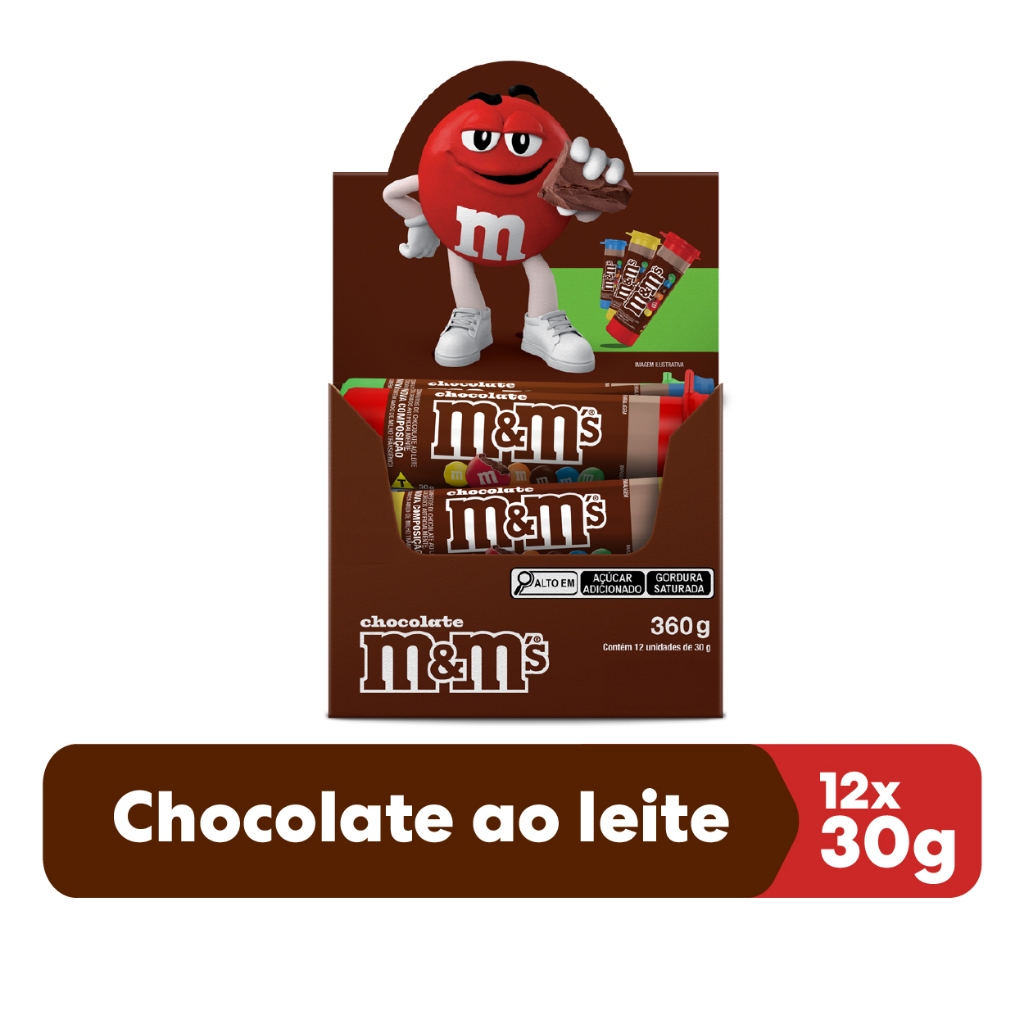 Chocolate M&M'S Ao Leite Tubo 12 Unidades de 30g em Oferta na Shopee