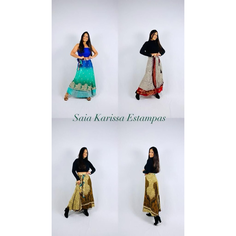 SAIA DE SEDA INDIANA DUPLA FACE BORO CHIQUE SAIDA em Oferta na Shopee