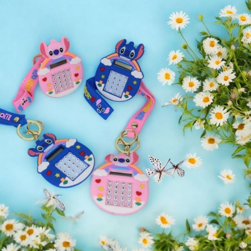 Mini Calculadora Chaveiro Stitch e Angel Acessório Fofo Escritório Escola em Oferta na Shopee