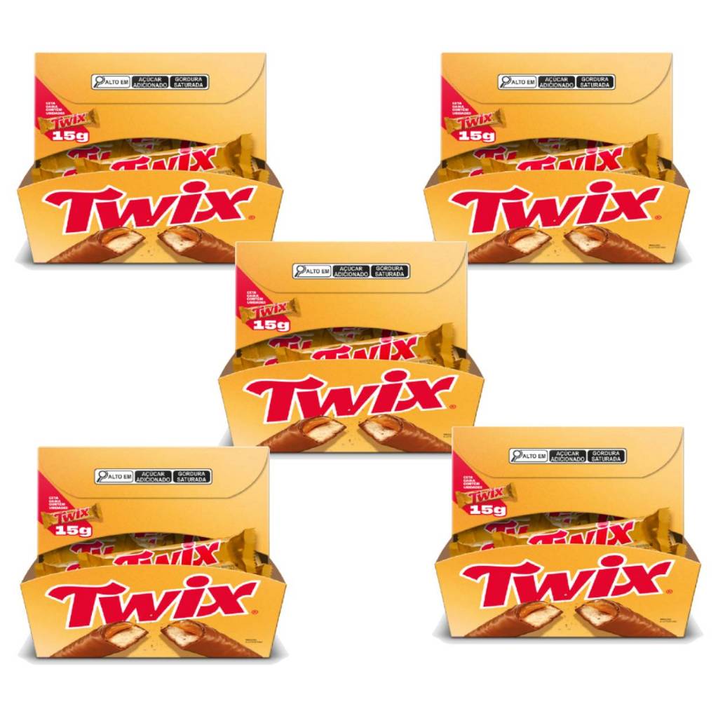 Kit 5 Chocolate Twix Original de 15g