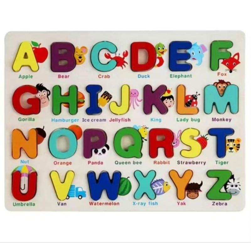 Brinquedo de Madeira Montessoriano Educativo Letras e Números Alfabeto.